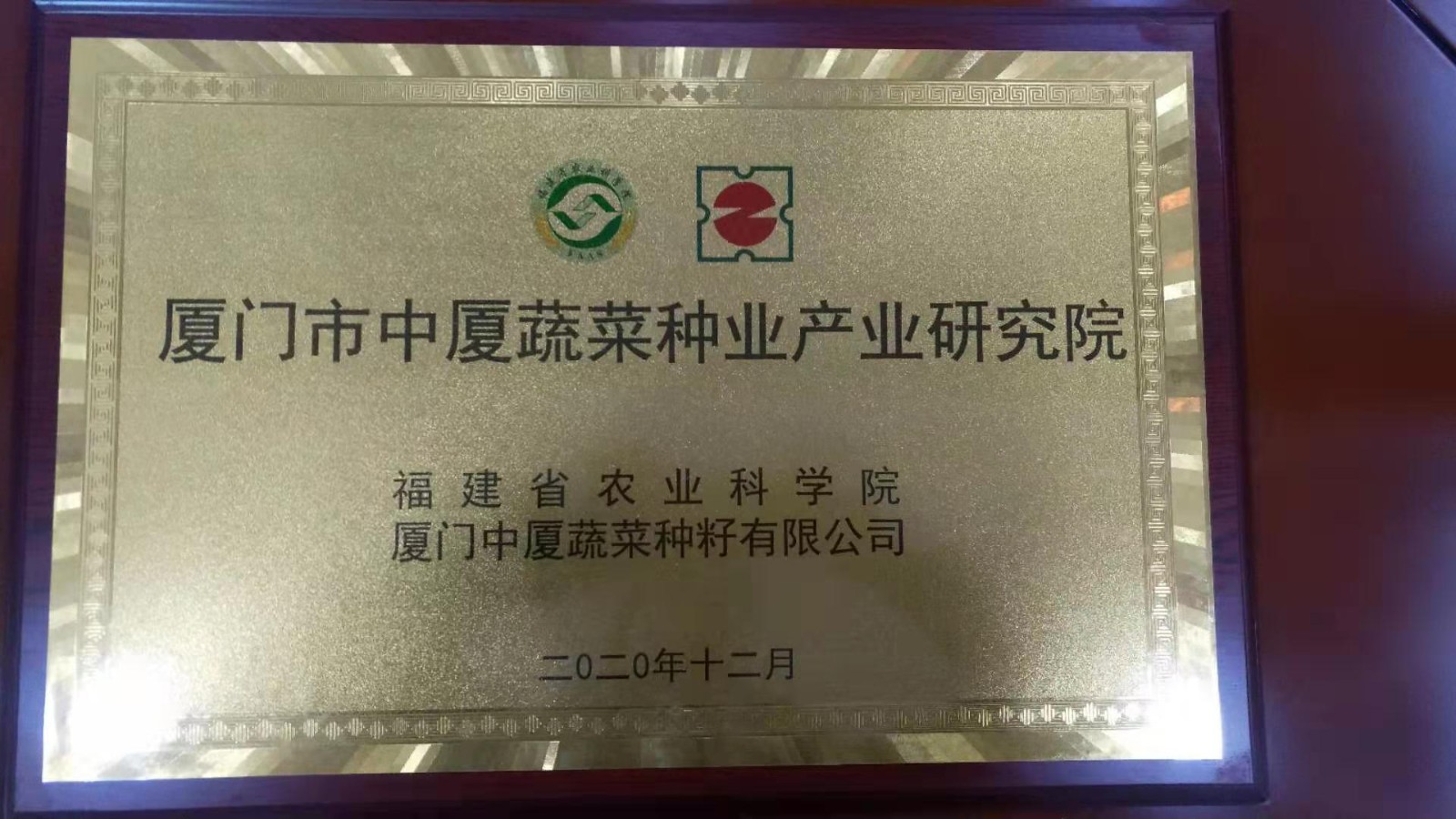 厦门市中厦蔬菜种业产业研究院牌匾.jpg